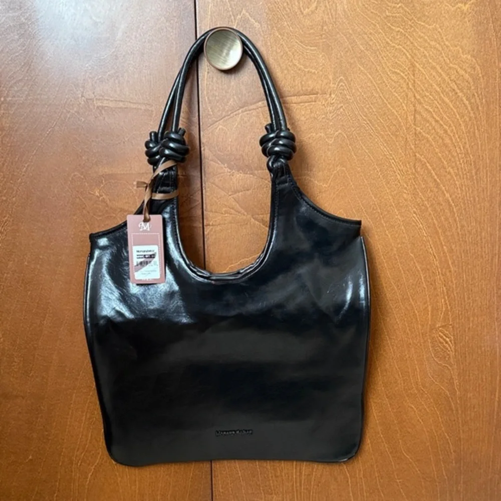 Montana West Black PU Black Faux Leather Shoulder Bag NWT